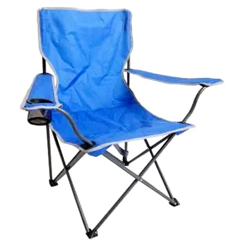 Four Seasons Courtyard OC500S-V Self Enclosing Lightweight Quad Chair with Cupholder for Camping, Sporting Events, and Tailgating, Blue (6 Pack), 4 of 5