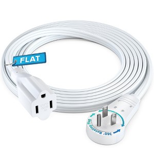 Maximm 360° Rotating Flat Plug Extension Cord Flat Cord with Slim Space-Saving Plug Design, 16 AWG - 1 of 4