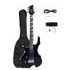 TopComfy Toy Guitars and String Instruments Flame Left Hand Guitar Pickup Shaped GuitarPack With Accessories For Kids, Black, 38.39"*16.14"*3.15" - 2 of 4