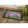 Evergreen Hydrangea Checks Embossed Floor Mat 18 x 30 Inch Colorful Stylish and Durable Door and Floor Mat for Patio and Yard - 4 of 4
