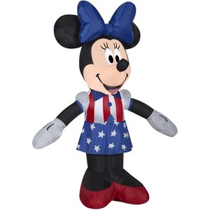 Gemmy Airblown Inflatable Patriotic Minnie Mouse, 3.5 ft Tall, White - 1 of 4