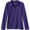 Lands' End School Uniform Kids Long Sleeve Feminine Fit Interlock Polo Shirt - 2 of 3