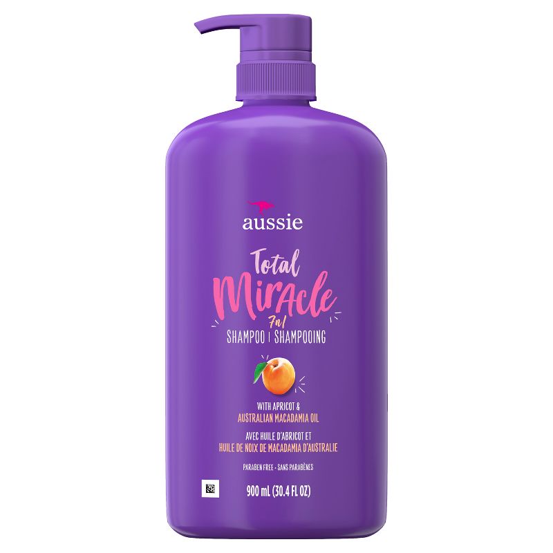 Aussie Paraben-Free Total Miracle Shampoo with Apricot & Macadamia For Damage Hair - 30.4 fl oz, 3 of 12