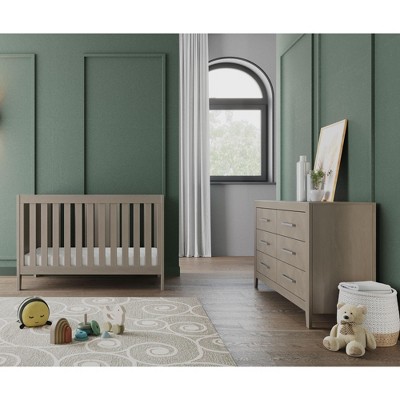 Child Craft Kieran Crib and Dresser Nursery Set, 2-Piece, Includes 3-in-1 Convertible Crib and 6-Drawer Dresser