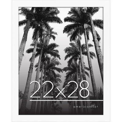 Americanflat 22x28 Poster Frame in White with Polished Plexiglass - Horizontal and Vertical Formats - Wall Mounted