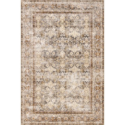 Nuloom Anise Antique Floral Spill Proof Treated Pet Friendly Premium Machine Washable Area Rug