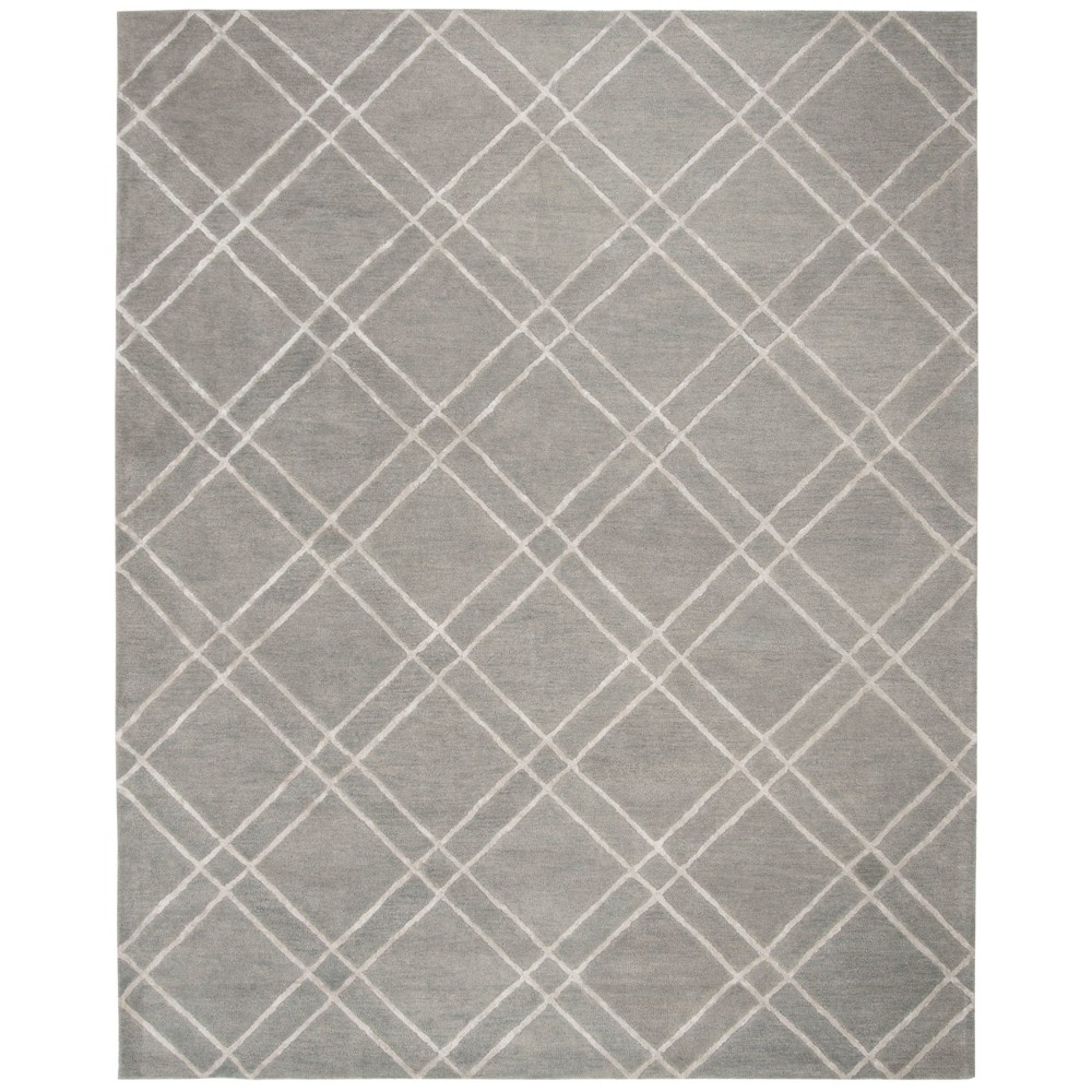 8'x10' Crosshatch Tufted Area Rug Gray/Silver - Safavieh