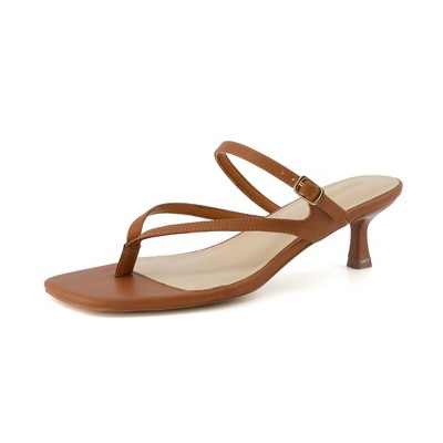 CUSHIONAIRE Women's Madrid Strappy Kitten Heel Sandals +Memory Foam, Wide Widths Available