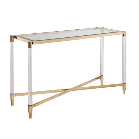 Colter Acrylic Console Table Gold Aiden Lane Target