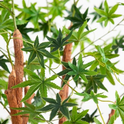 4-Foot Green Artificial Maple Tree in Black Nursery Planter