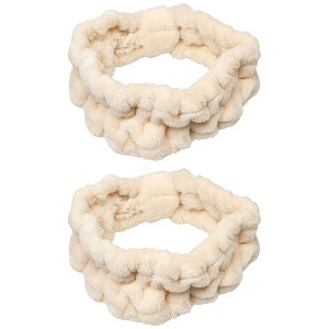 Spa Essentials 2-Pack Plush Spa Headbands – Ultra-Soft Stretch Fleece Facial Hair Bands for Women – Ideal for Makeup, Skincare, and Bath - 1 of 4