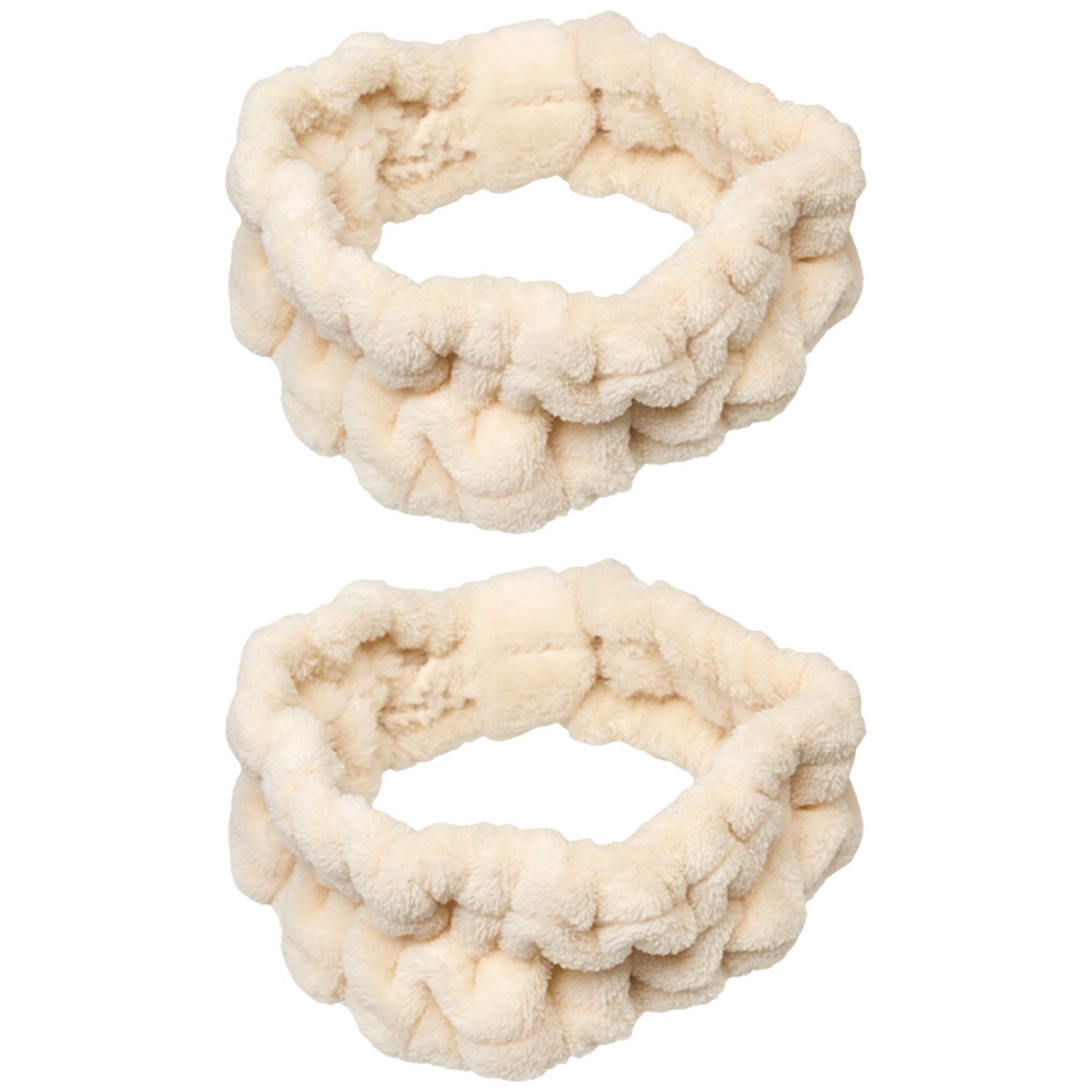 Spa Essentials 2-Pack Plush Spa Headbands – Ultra-Soft Stretch Fleece Facial Hair Bands for Women – Ideal for Makeup, Skincare, and Bath