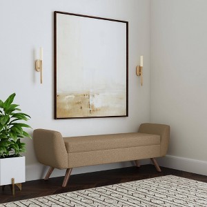 HomePop Modern Boucle Storage Bench with Wood Legs - 1 of 4