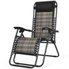 Costway Patio Rattan Zero Gravity Lounge Chair Chaise Folding Recliner W/Headrest Brown\Mix Brown - 2 of 4