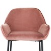 Elama 2 Piece Velvet Bar Stool in Pink with Black Legs - 4 of 4