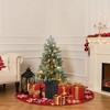 3ft Christmas Tree Pre-Lit Artificial Christmas Tree with Vintage Potted Base - 3 of 4