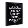 Stupell Industries Black October Has My Heart Floating Frame Canvas Art - 2 of 4