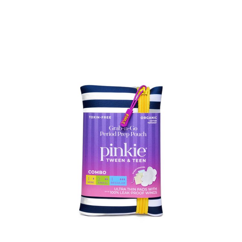 Pinkie First Period Prep Pouch with 4 Ultra-Thin Organic Cotton Topsheet Pads - 4ct, 1 of 14