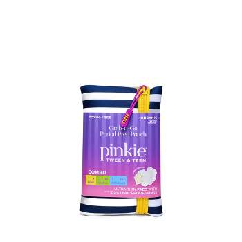 Pinkie First Period Prep Pouch with 4 Ultra-Thin Organic Cotton Topsheet Pads - 4ct