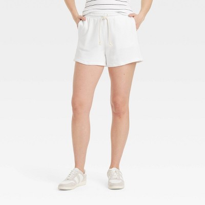 Women's Leisure Studio Mid-Rise Pull-On Shorts - Universal Thread™ White S