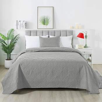 HYLEORY Quilt Set - Soft Lightweight Quilts Reversible Quilted Bedspreads 2 Piece (1 Quilt, 1 Pillow Sham)