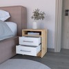 FONTOI Nightstand with Two Drawers&Handle, Bedside Table with Open Shelf, Side Table, End Table for Bedroom, White&Brown, 15.7"*19.9"*14.7" - 4 of 4