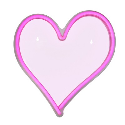 Northlight 13.5" Neon Style LED Lighted Valentine's Day Heart Window Silhouette Sign - Pink