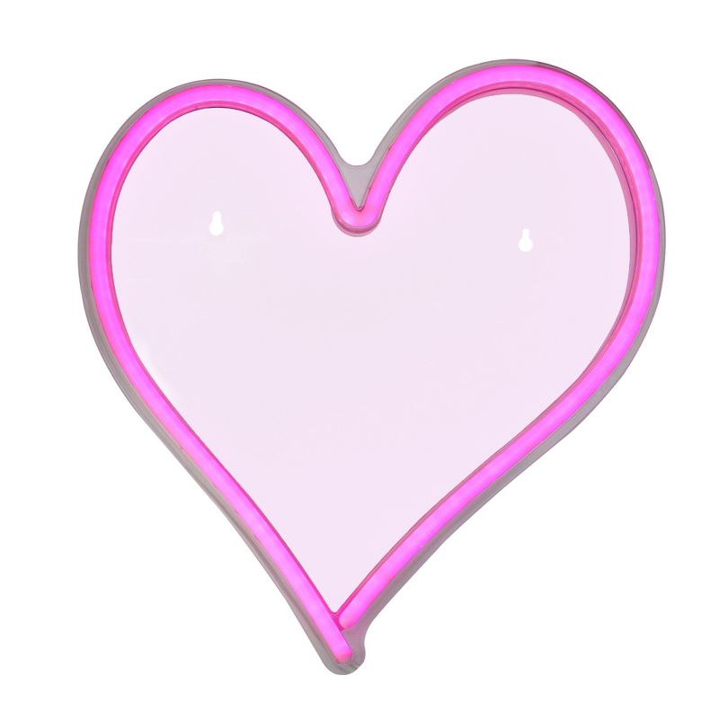 Northlight 13.5" Neon Style LED Lighted Valentine's Day Heart Window Silhouette Sign - Pink, 3 of 7