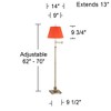 360 Lighting Westbury Adjustable Height Orange Pleated Shade Floor Lamp - 4 of 4