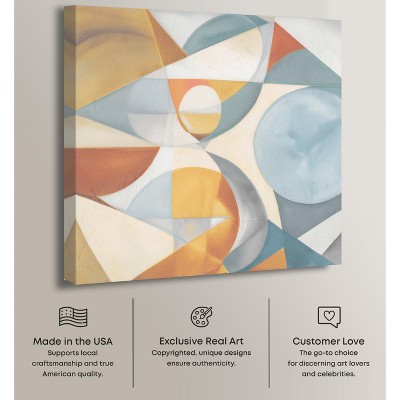 Saturated Geometric Abstract Canvas Wall Art, 16" x 16"