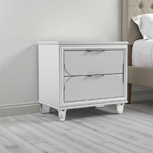 Royal Hampton Nightstand, 2 Drawers w Acrylic Handles, 24 Inch - 1 of 4