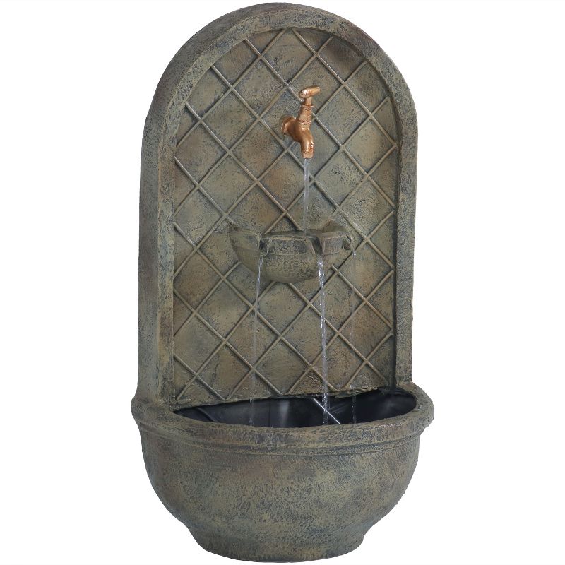 Sunnydaze 26"H Electric Polystone Messina Outdoor Wall-Mount Water Fountain, 1 of 11