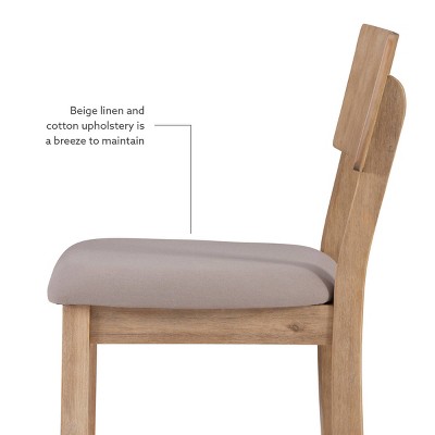 Gray Wood Backless Counter Stool with Padded Seat