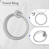 Itopfox 5 Piece Brushed Nickel Bathroom Hardware Set 23.6 Inch Towel Bar Towel Ring Hooks Toilet Paper Holder Stainless Steel Wall Mounted - 4 of 4