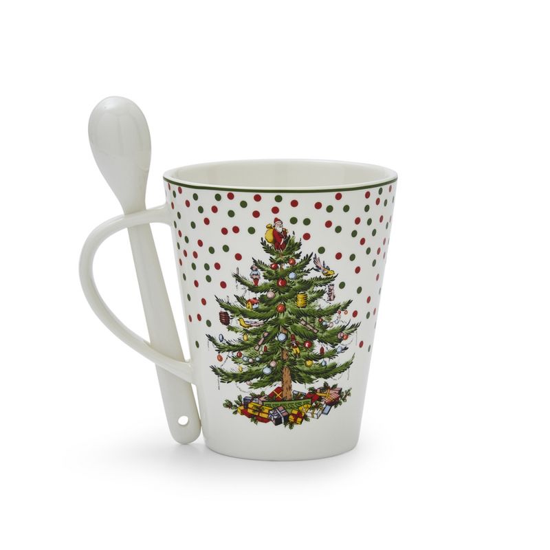 Spode Christmas Tree Polka Dot Mug & Spoon Set - 14 oz., 3 of 6