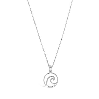 SHINE by Sterling Forever Sterling Silver Circle Wave Necklace