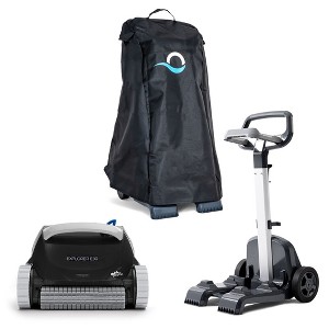 Dolphin Explorer E30 Automatic Robotic Pool Cleaner with Universal Caddy and Classic Caddy Cover, Ideal for In-Ground Swimming Pools up to 50 Feet - 1 of 4