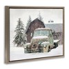 Stupell Industries Winter Rural Vintage Truck & Barn Floating Frame Canvas Art, Brown, 21" x 17" - 2 of 4