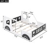 Lyngins Classic Car-Shaped Platform Bed, Twin Size Bed Frame with Decorative Wheels, Doors & Windows, Pine Wood Toddler Bed, Slatted Rail Supports - 4 of 4