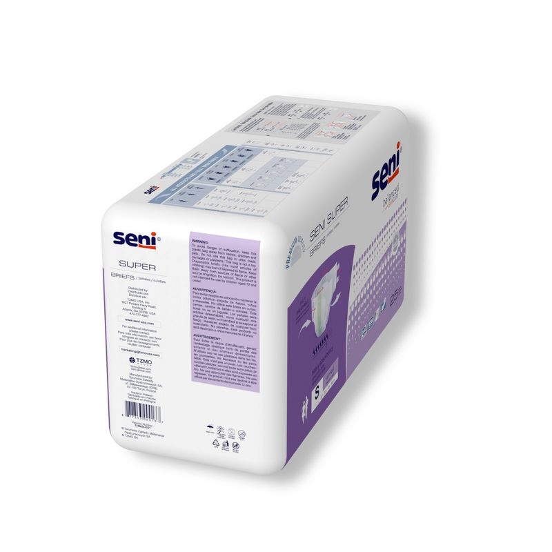 Seni Super Adult Incontinence Brief S Heavy Absorbency Breathable, S-SM25-BS1, Heavy, 3 of 7