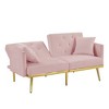 NicBex Luxury Loveseat,Modern Small Velvet Loveseat Sofa with Tufted Back & Metal Legs,2-Seater Couch for Living Room - 3 of 4