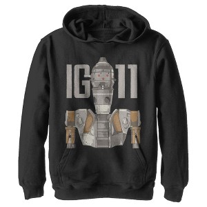 Boy's Star Wars The Mandalorian IG-11 Droid Illustrated Pull Over Hoodie - 1 of 3