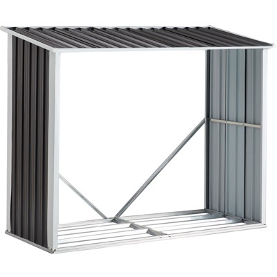 MOEPISY Log Storage Shed, Log Holder with Roof, Log Storage Shed, Firewood Rack for Backyard Garden Patio Porch
