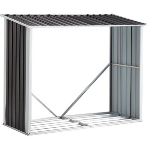 MOEPISY Log Storage Shed, Log Holder with Roof, Log Storage Shed, Firewood Rack for Backyard Garden Patio Porch - 1 of 4