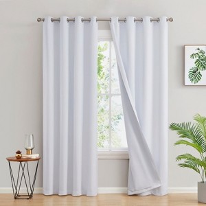 HLC.ME Dakota 100% Blackout Thick Thermal Insulated Energy Efficient Heat Blocking Curtains Grommet Panels, Set of 2 - 1 of 4