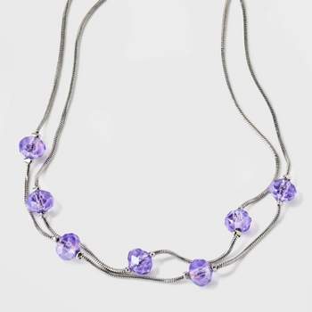 Beaded Choker Necklace - Wild Fable™ Purple