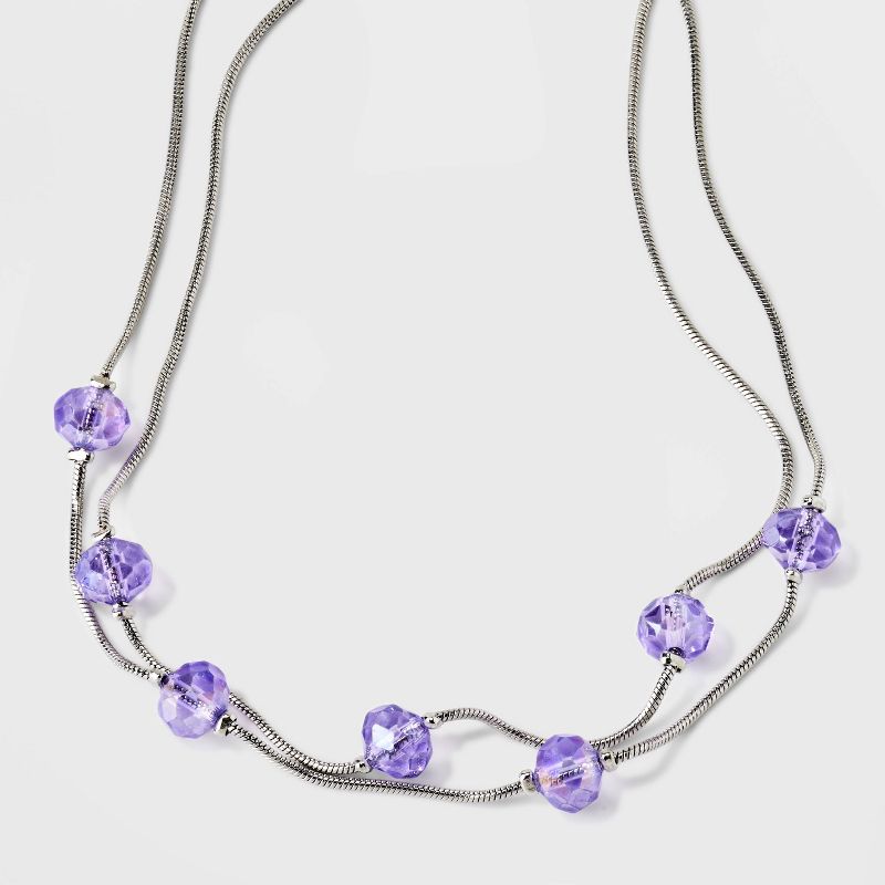 Beaded Choker Necklace - Wild Fable&#8482; Purple, 1 of 6