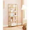 5-Tier Curved Design Bookshelf with Tempered Glass, Stylish Storage Solution for Home and Office - 2 of 4