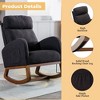 Modern Glider Rocking Chair with Wooden Legs and Side Pocket, High-Back Recliner Armchair for Nursery, Living Room, Bedroom - 2 of 4