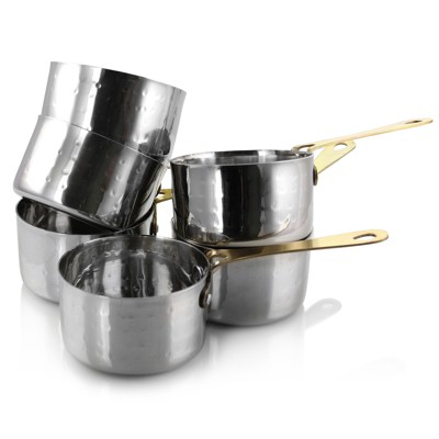 Gibson Home Lannister 6 Piece 3 Inch Mini Stainless Steel Sauce Pan Cookware Serveware Set